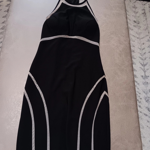 Xscape dress size 4 black pants knee length dress - Picture 2 of 6